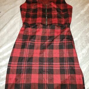 Eclipse Red and Black Plaid Mini Dress